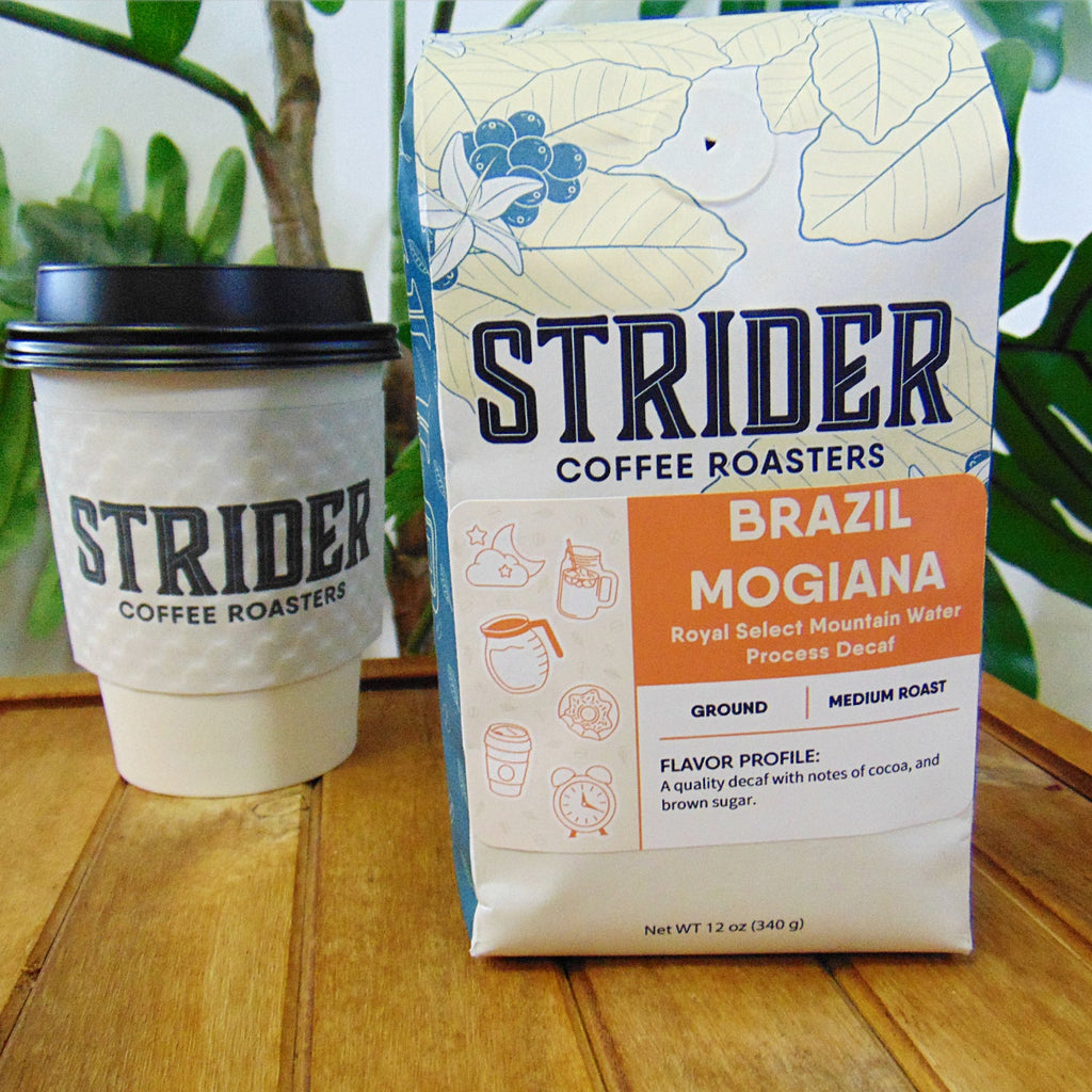 Strider Coffee Roasters Brazil Mogiana Decaf Medium Ground 12oz Specialty - Strider Coffee Roasters -