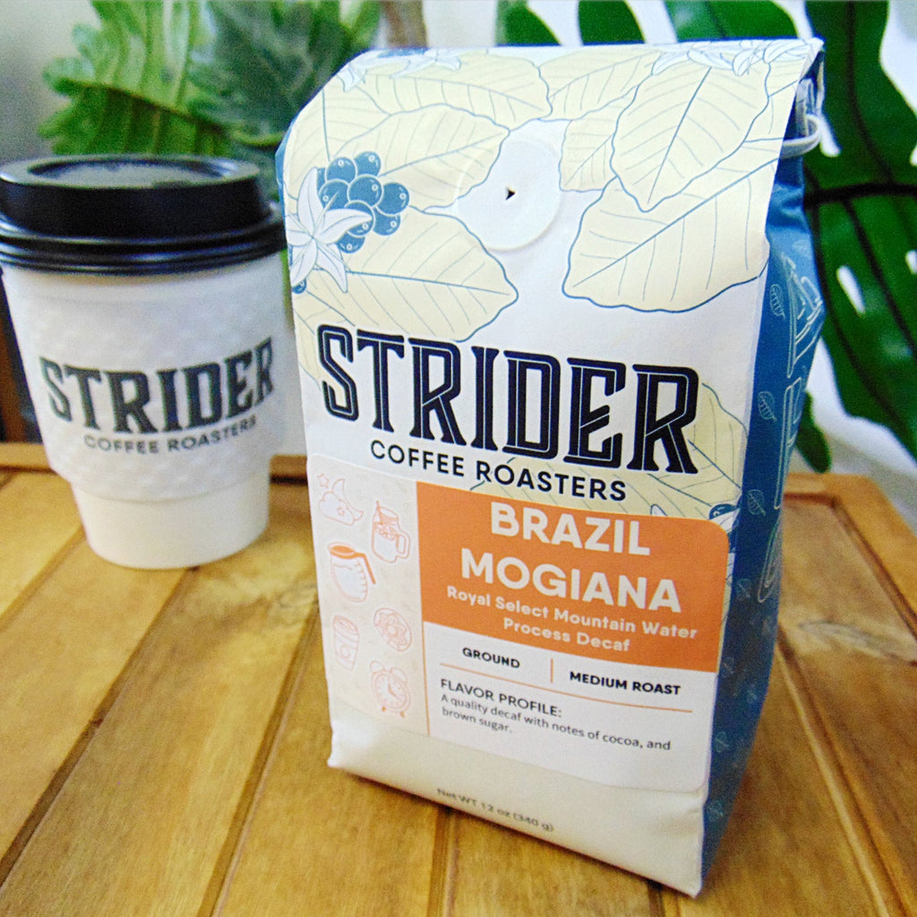 Strider Coffee Roasters Brazil Mogiana Decaf Medium Ground 12oz Specialty - Strider Coffee Roasters -