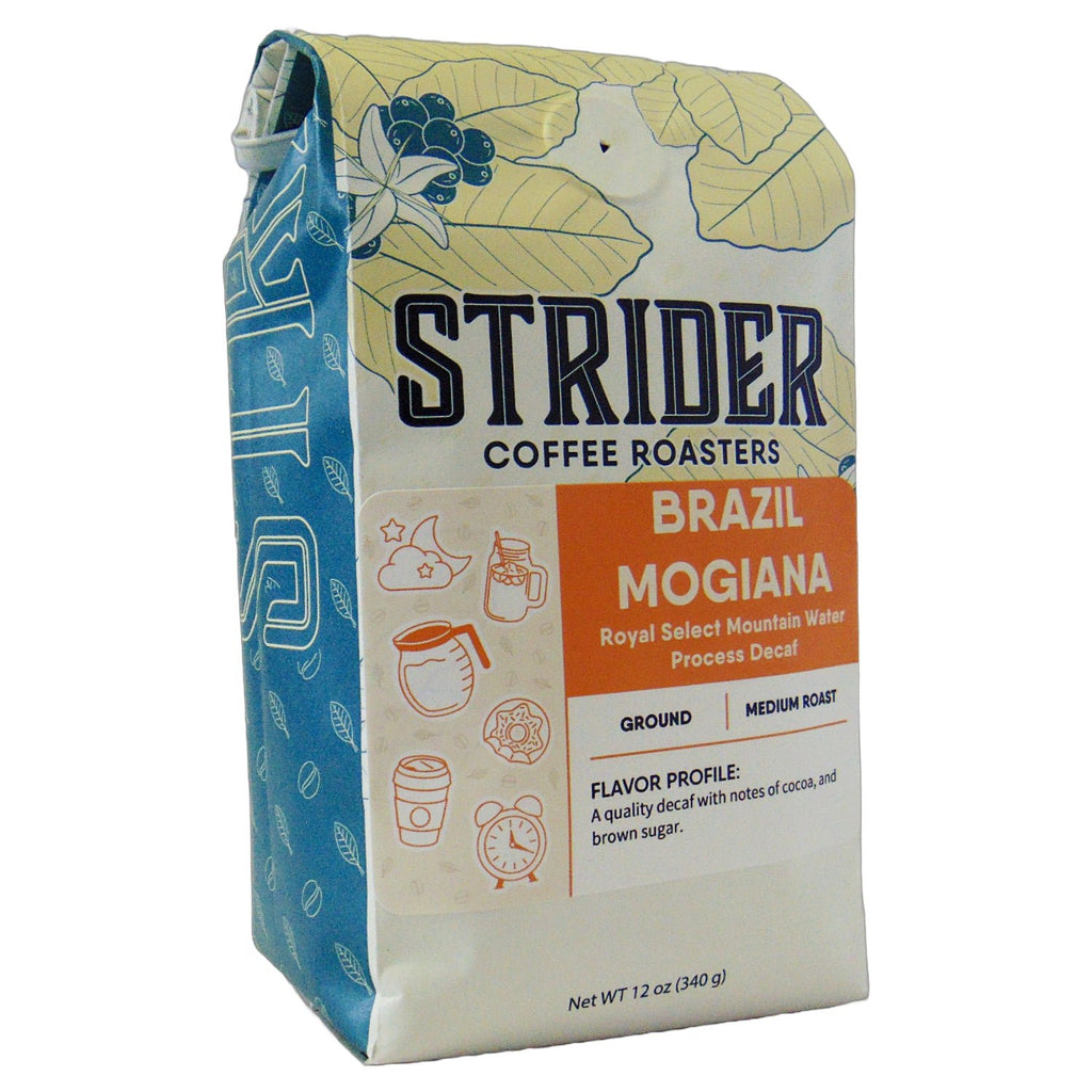 Strider Coffee Roasters Brazil Mogiana Decaf Medium Ground 12oz Specialty - Strider Coffee Roasters -