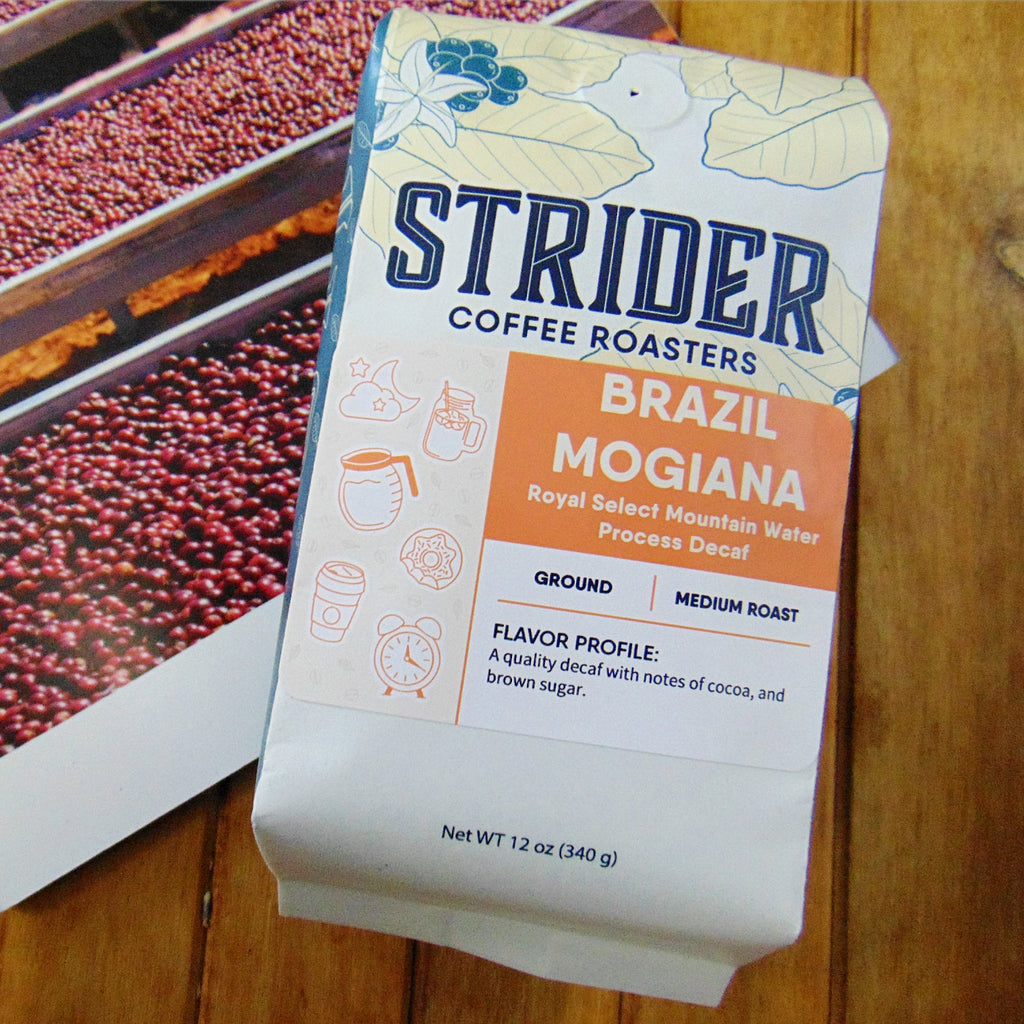 Strider Coffee Roasters Brazil Mogiana Decaf Medium Ground 12oz Specialty - Strider Coffee Roasters -