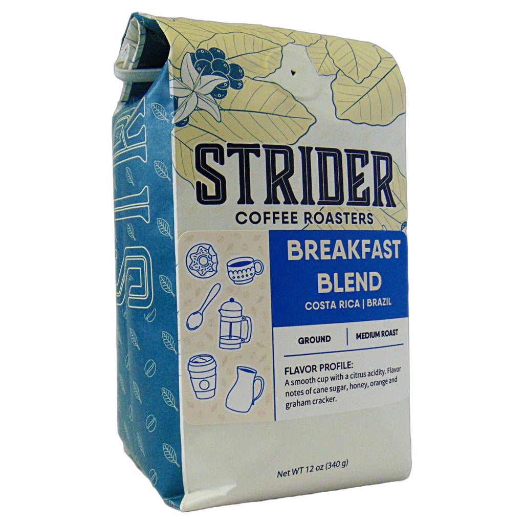 Costa Rican Breakfast Blend Ground Coffee, 12 oz by Strider Coffee - Strider Coffee Roasters -
