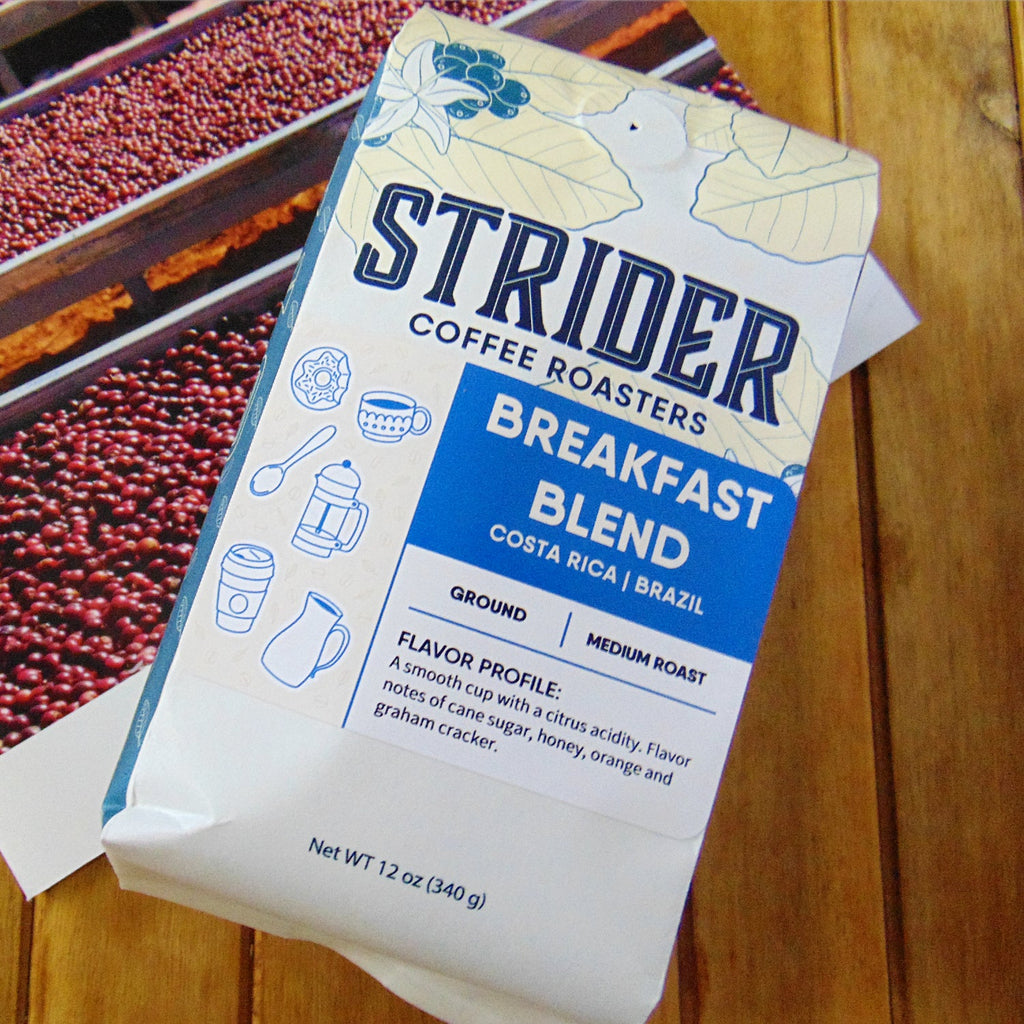 Costa Rican Breakfast Blend Ground Coffee, 12 oz by Strider Coffee - Strider Coffee Roasters -