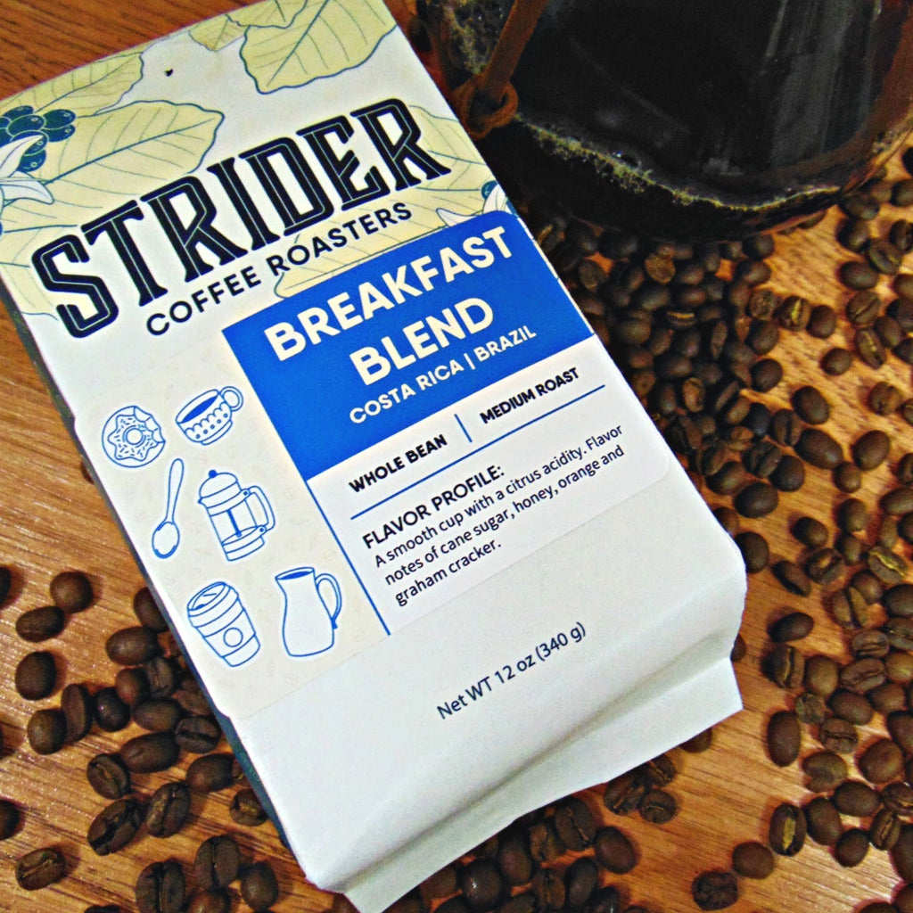 Costa Rica Breakfast Blend Whole Bean Coffee, 12 oz by Strider Roasters - Strider Coffee Roasters -