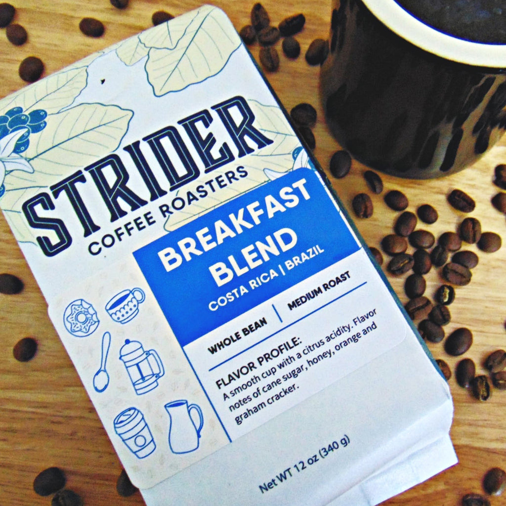 Costa Rica Breakfast Blend Whole Bean Coffee, 12 oz by Strider Roasters - Strider Coffee Roasters -