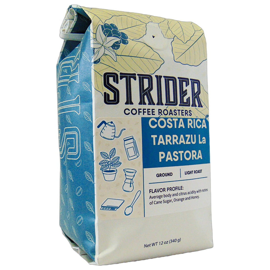 Strider Coffee Roasters, Costa Rica Tarrazu, Light Roast, Ground, Specialty Coffee, 12 ounce, Strider Coffee Roasters