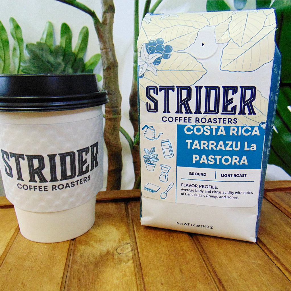 Strider Coffee Roasters, Costa Rica Tarrazu, Light Roast, Ground, Specialty Coffee, 12 ounce, Strider Coffee Roasters