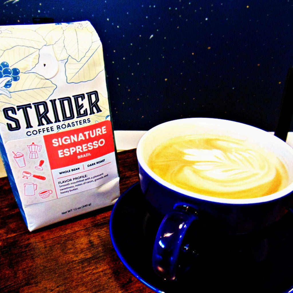 Strider Coffee Roasters, Espresso Blend, Dark Roast, Whole Bean, Specialty Coffee, Brazil Blend, 12 ounce, Coffee Gifts - Strider Coffee Roasters - 850037297061
