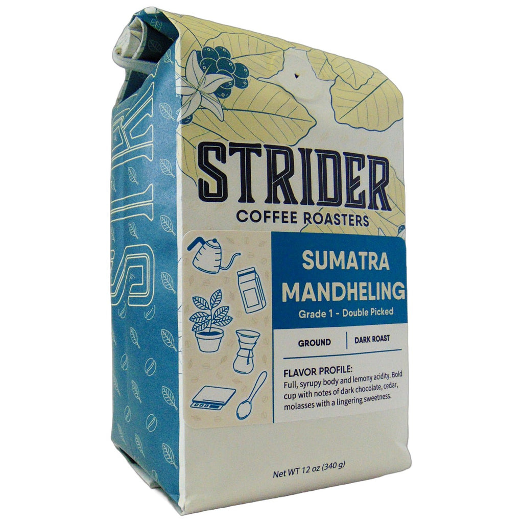 Sumatra Mandheling Dark Roast Ground Coffee - 12 oz - Strider Coffee Roasters -