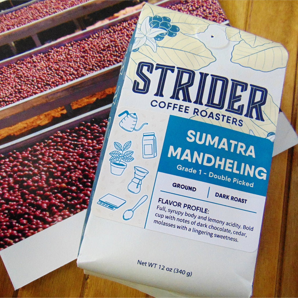 Sumatra Mandheling Dark Roast Ground Coffee - 12 oz - Strider Coffee Roasters -