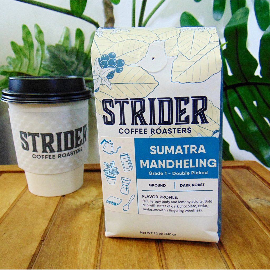 Sumatra Mandheling Dark Roast Ground Coffee - 12 oz - Strider Coffee Roasters -