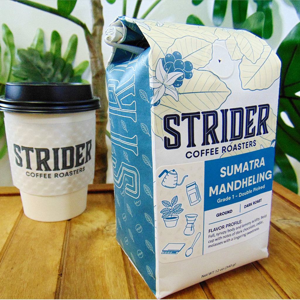 Sumatra Mandheling Dark Roast Ground Coffee - 12 oz - Strider Coffee Roasters -